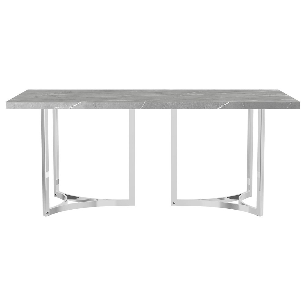 Sterling 72-inch Rectangular Dining Table Grey Faux Marble. Picture 7