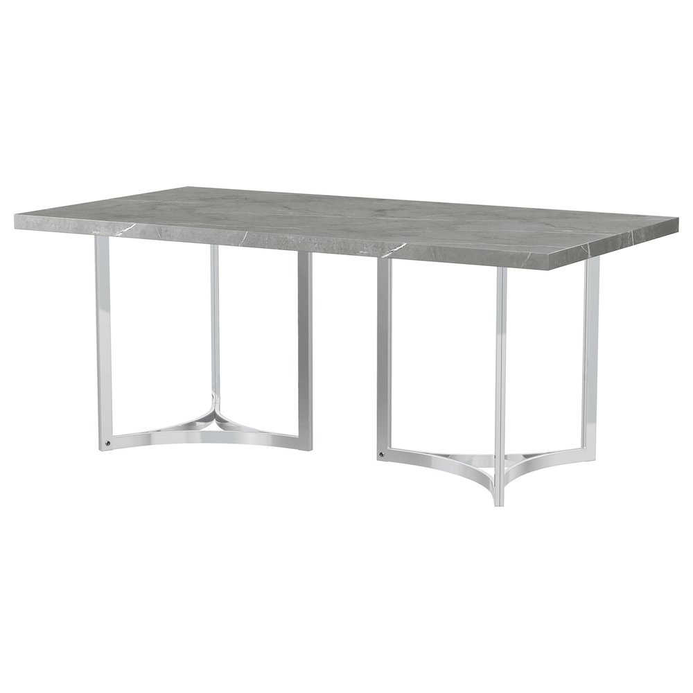 Sterling 72-inch Rectangular Dining Table Grey Faux Marble. Picture 8