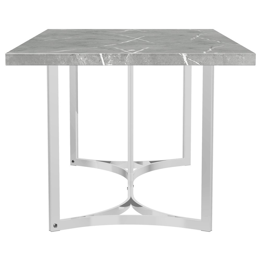 Sterling 72-inch Rectangular Dining Table Grey Faux Marble. Picture 9