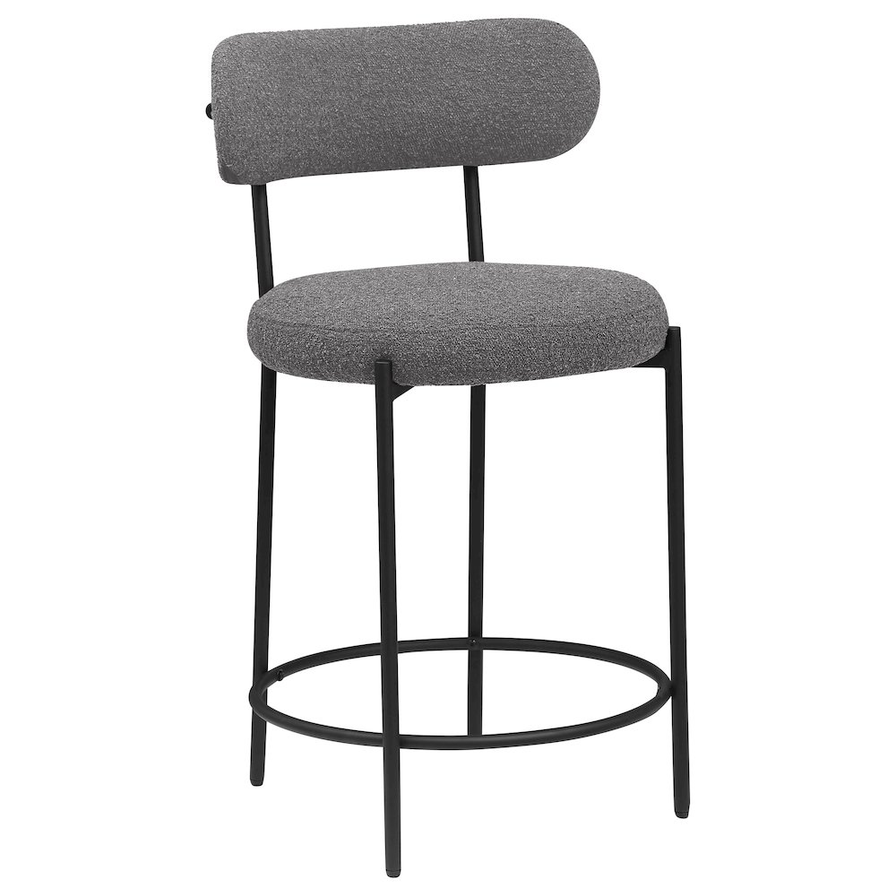 Viola Boucle Upholstered Counter Chair Grey (Set of 2). Picture 3