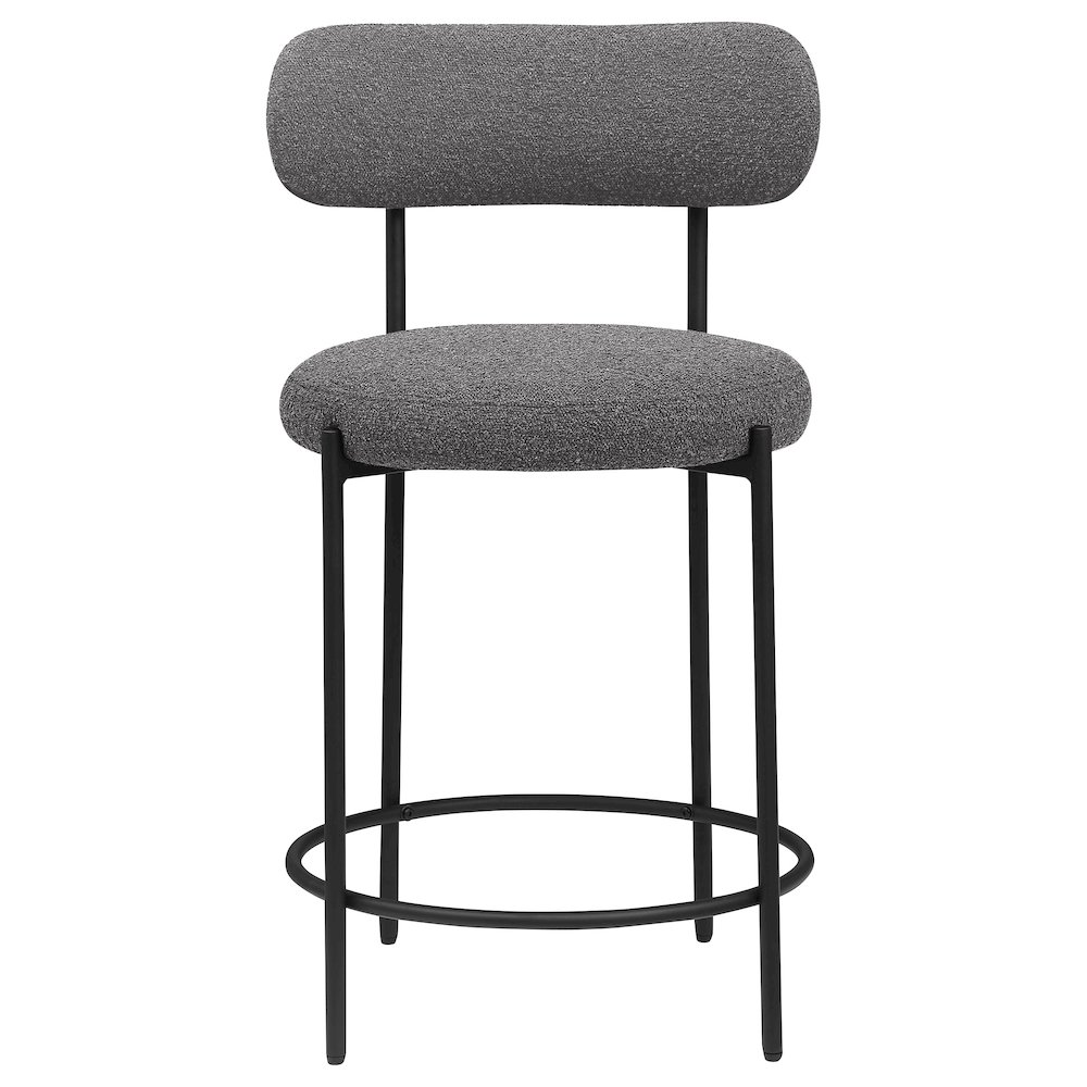 Viola Boucle Upholstered Counter Chair Grey (Set of 2). Picture 4