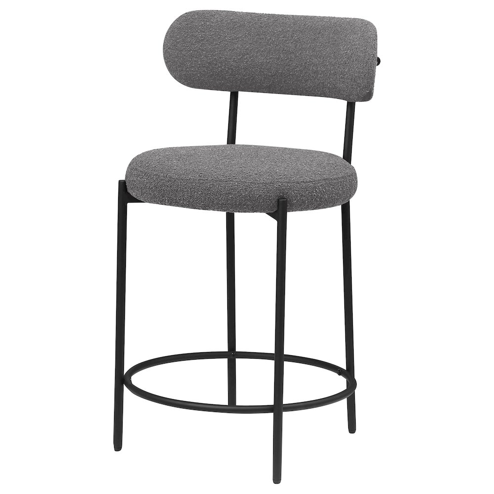 Viola Boucle Upholstered Counter Chair Grey (Set of 2). Picture 5
