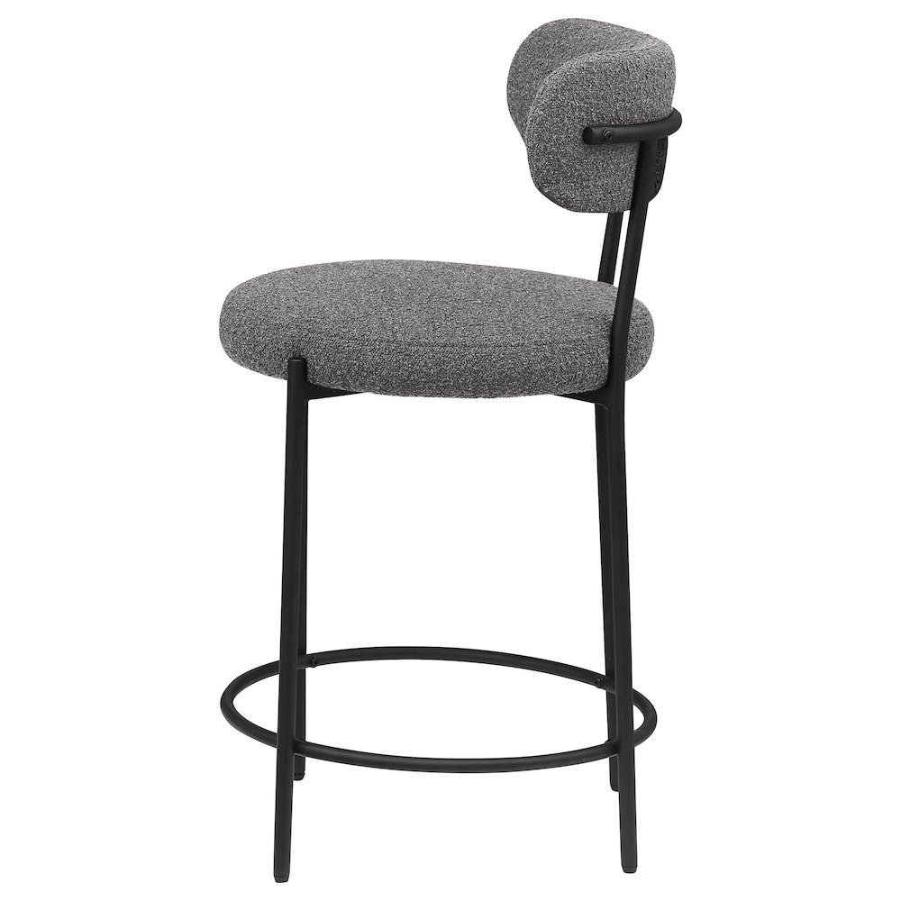 Viola Boucle Upholstered Counter Chair Grey (Set of 2). Picture 6