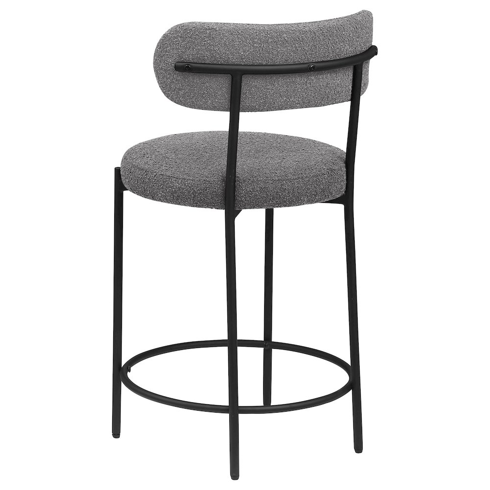 Viola Boucle Upholstered Counter Chair Grey (Set of 2). Picture 7