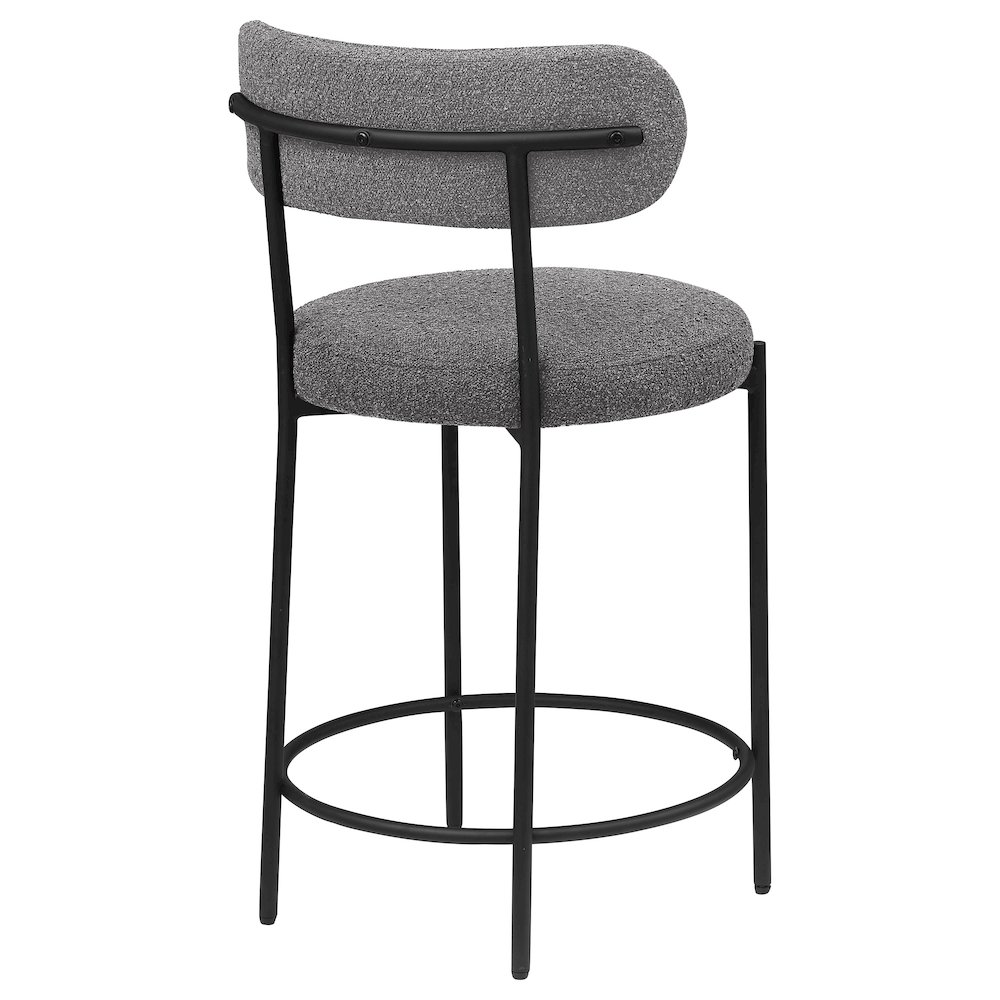 Viola Boucle Upholstered Counter Chair Grey (Set of 2). Picture 8