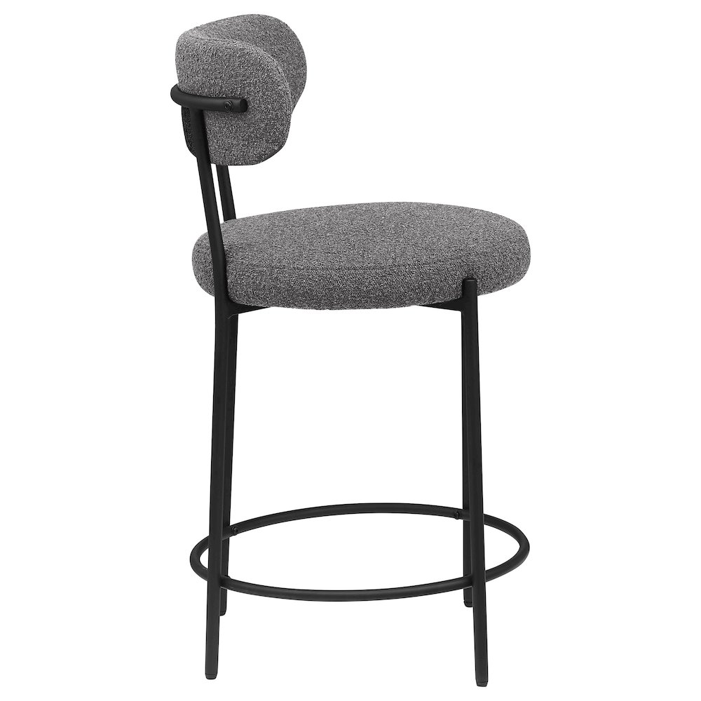 Viola Boucle Upholstered Counter Chair Grey (Set of 2). Picture 9
