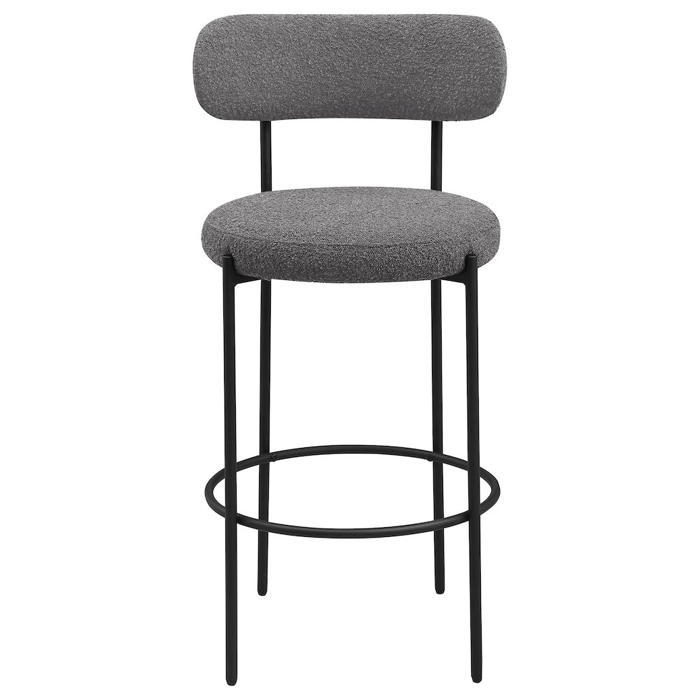 Viola Boucle Upholstered Bar Chair Grey (Set of 2). Picture 4