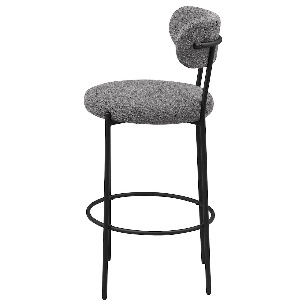 Viola Boucle Upholstered Bar Chair Grey (Set of 2). Picture 6