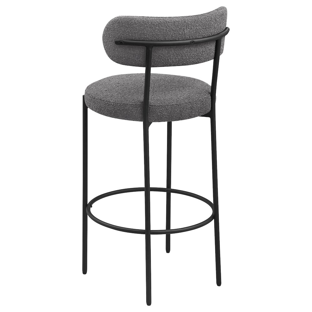 Viola Boucle Upholstered Bar Chair Grey (Set of 2). Picture 7