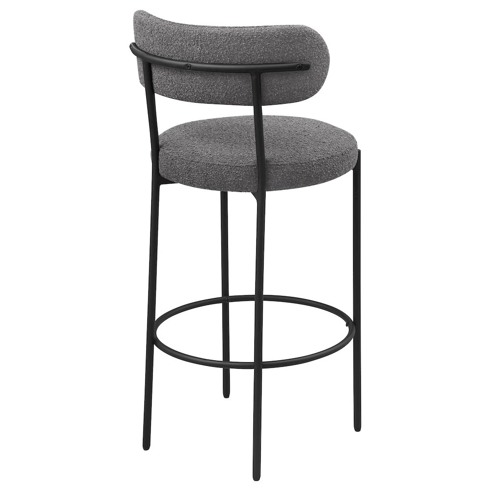 Viola Boucle Upholstered Bar Chair Grey (Set of 2). Picture 8
