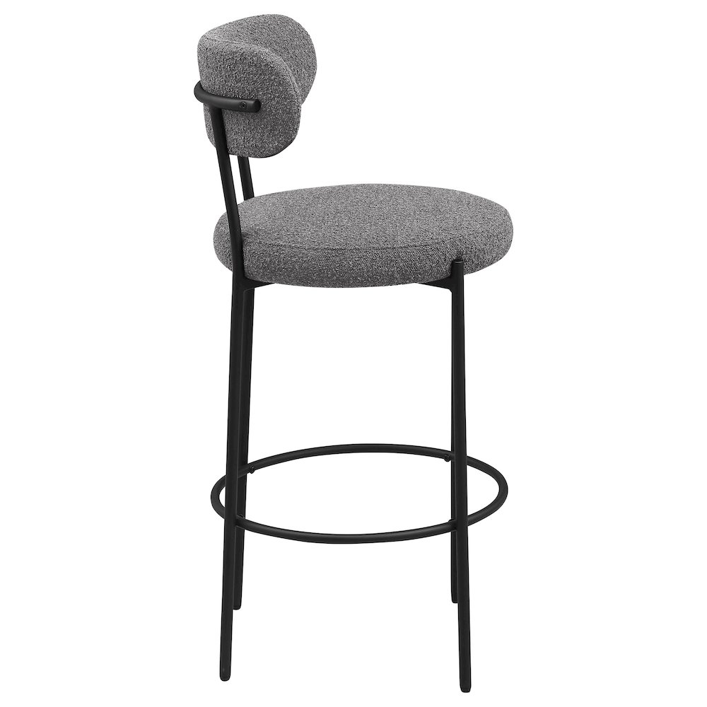 Viola Boucle Upholstered Bar Chair Grey (Set of 2). Picture 9