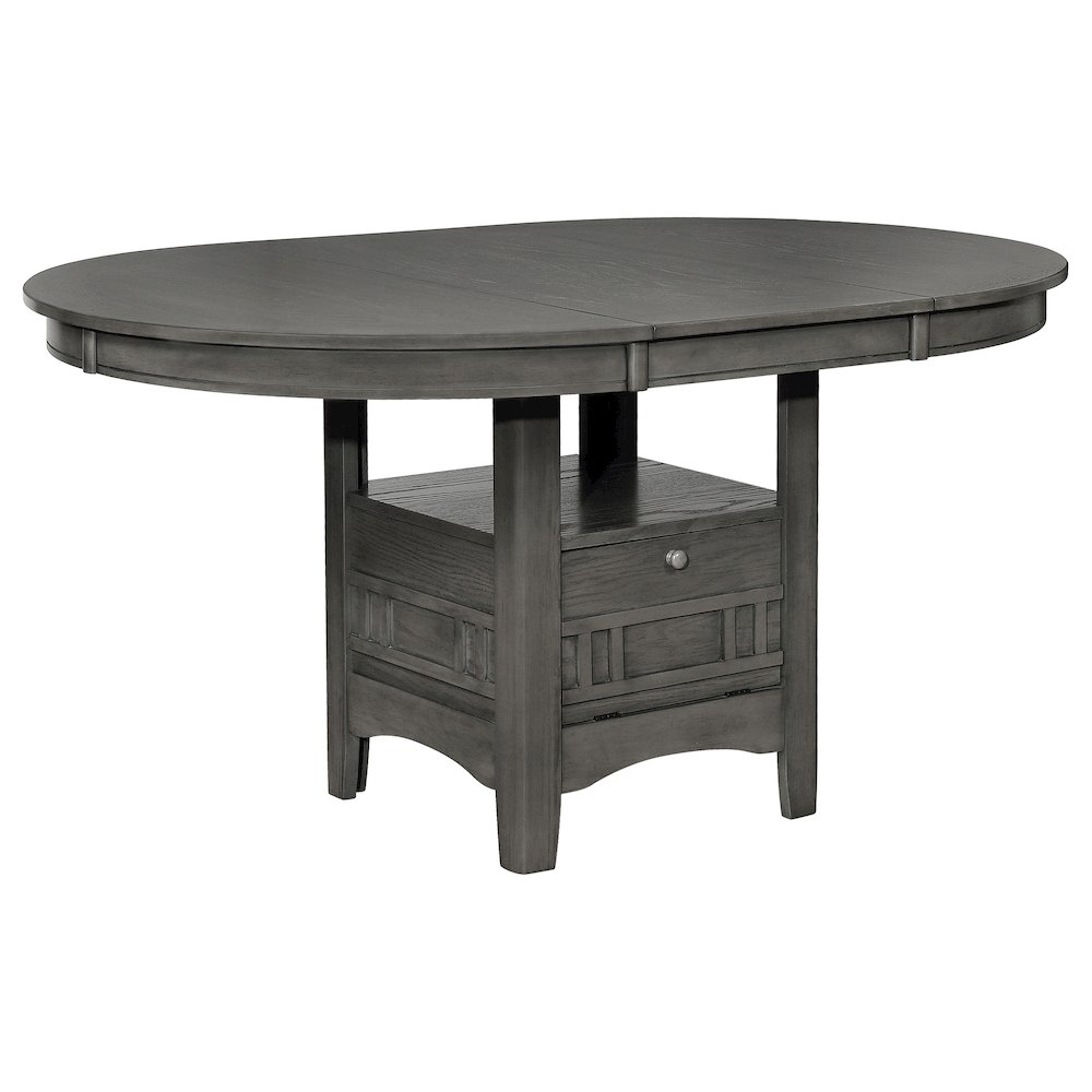 Lavon 5-piece Oval Extension Leaf Dining Set Medium Grey. Picture 3