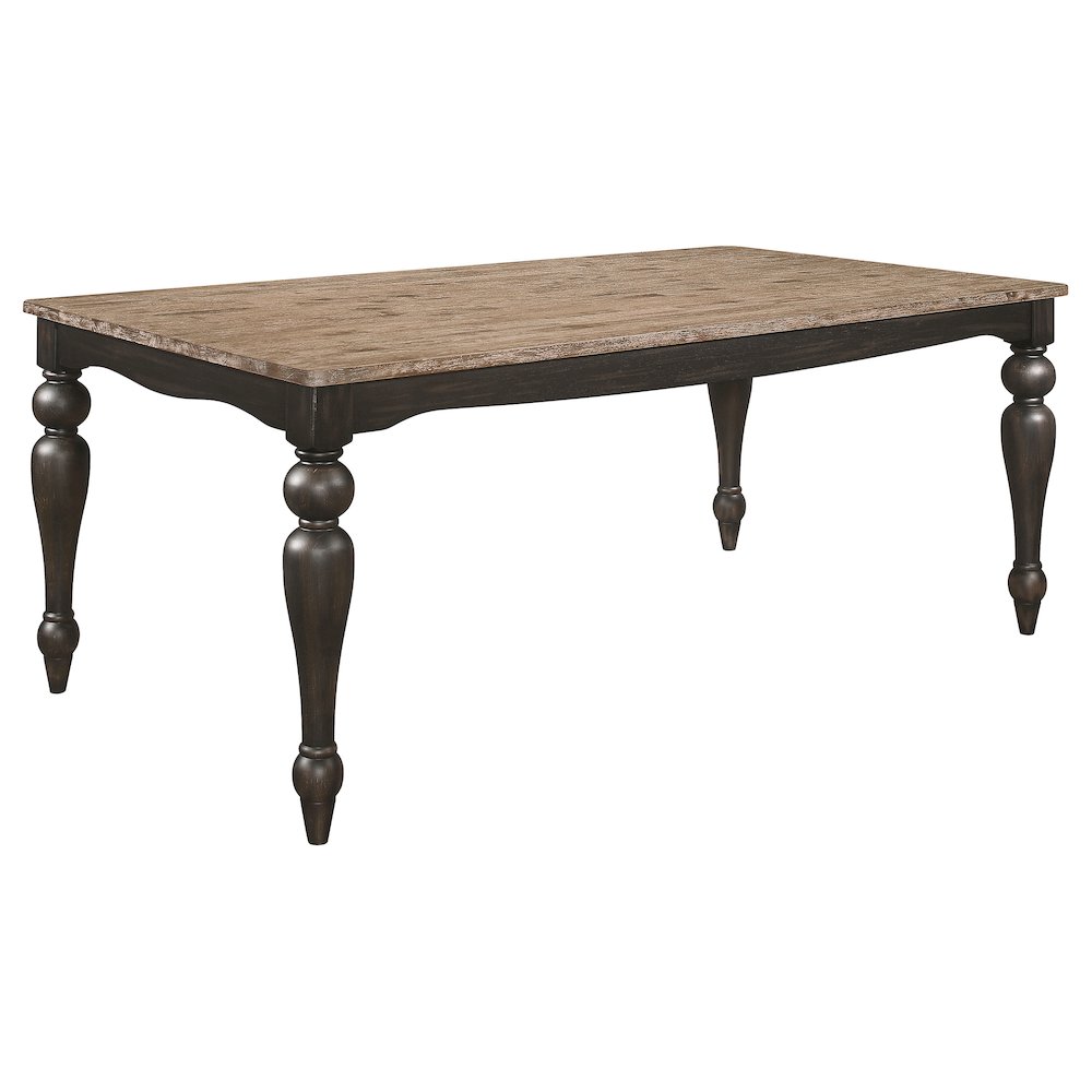 Bridget Rectangular 79-inch Dining Table Brown Brushed. Picture 1