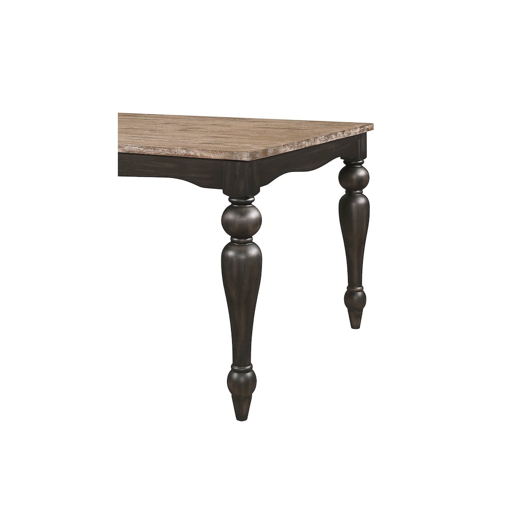 Bridget Rectangular 79-inch Dining Table Brown Brushed. Picture 9