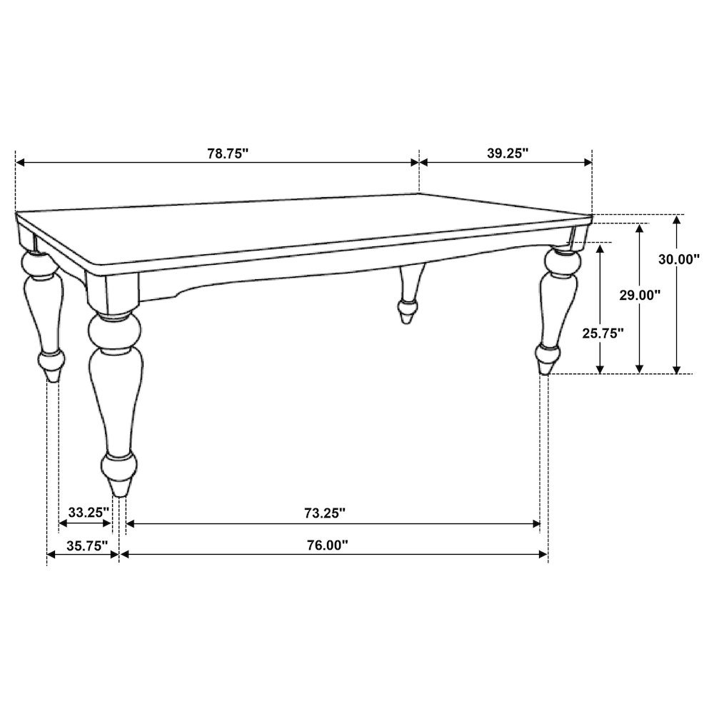 Bridget Rectangular 79-inch Dining Table Brown Brushed. Picture 10