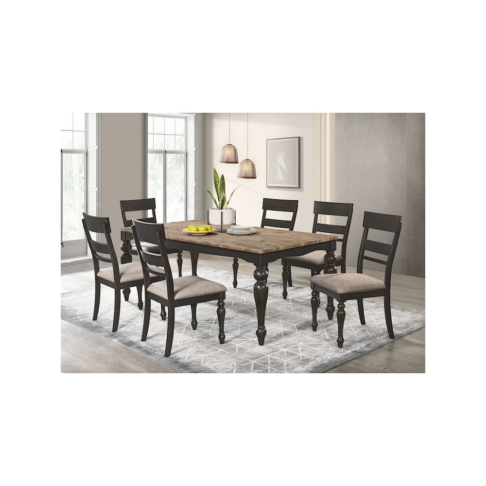 Bridget Rectangular 79-inch Dining Table Brown Brushed. Picture 7