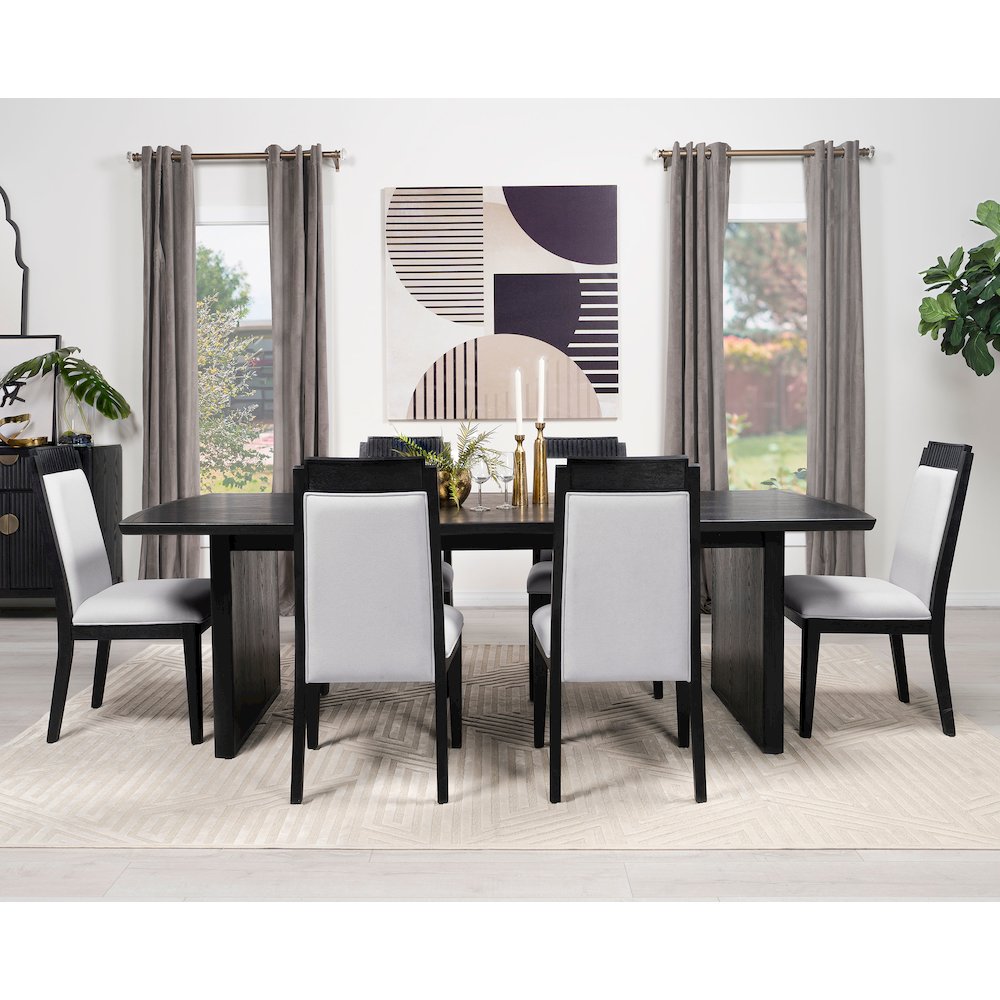 Brookmead 100-inch Extension Leaf Dining Table Black. Picture 10