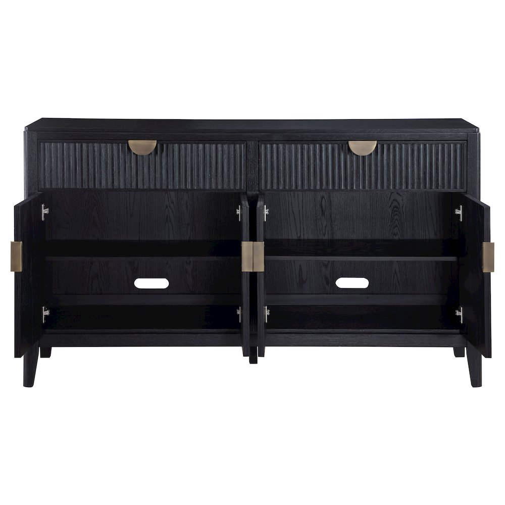 Brookmead 4-door Sideboard Buffet Storage Cabinet Black. Picture 4