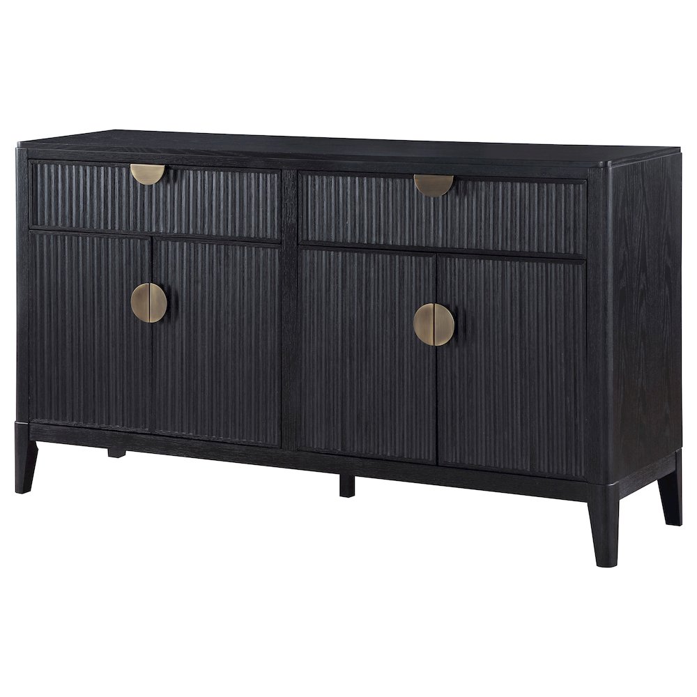 Brookmead 4-door Sideboard Buffet Storage Cabinet Black. Picture 5