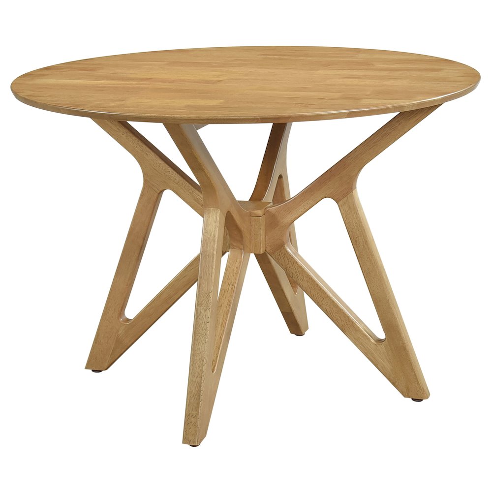 Elowen Round 42-inch Solid Wood Dining Table Light Walnut. Picture 1