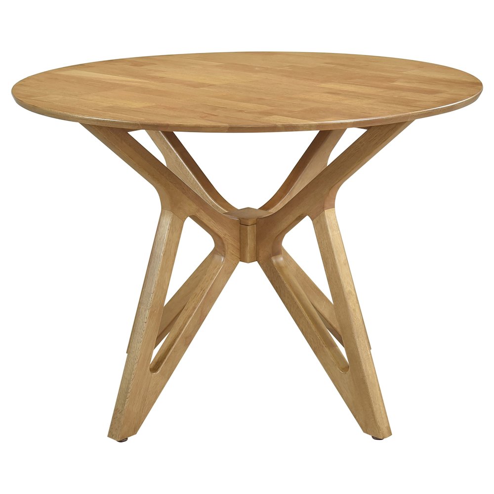 Elowen 5-piece Round Solid Wood Dining Set Light Walnut. Picture 4
