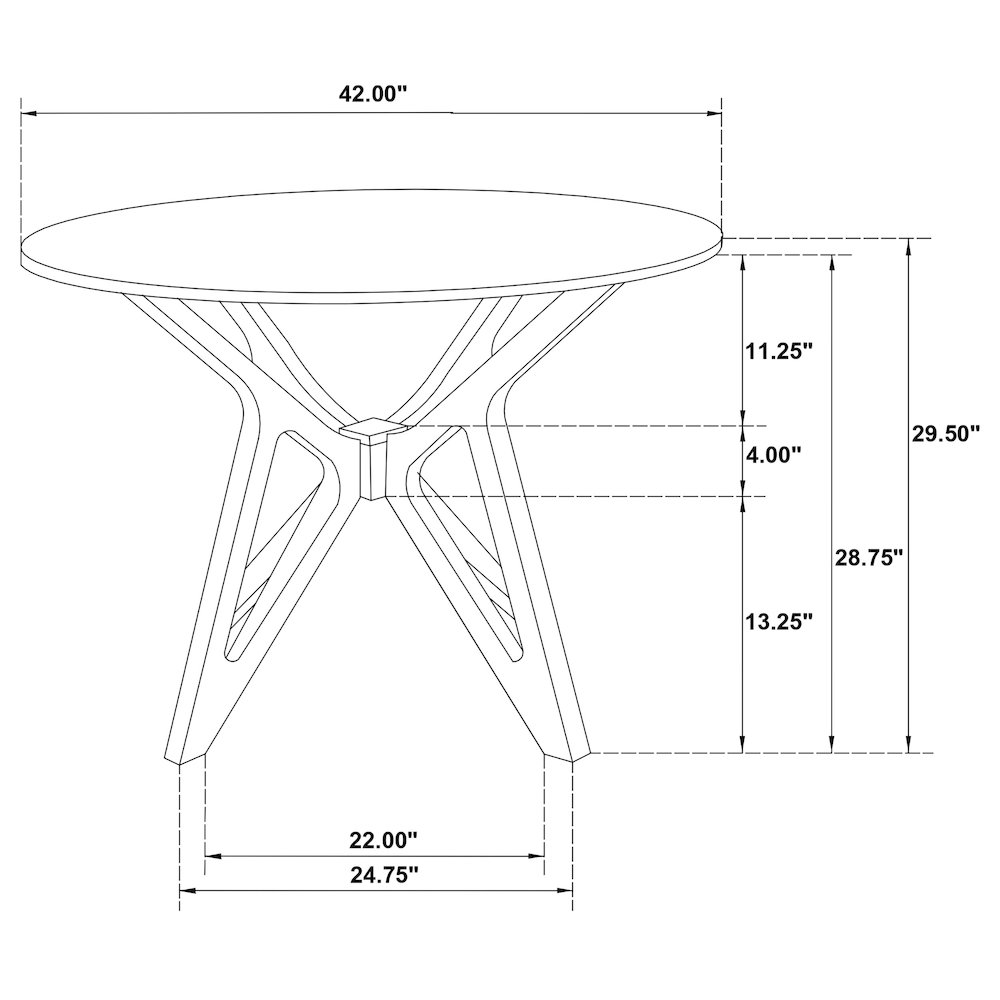 Elowen 5-piece Round Solid Wood Dining Set Light Walnut. Picture 11
