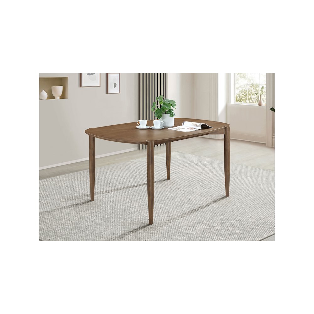 Dortch Oval 63-inch Solid Wood Dining Table Walnut. Picture 5