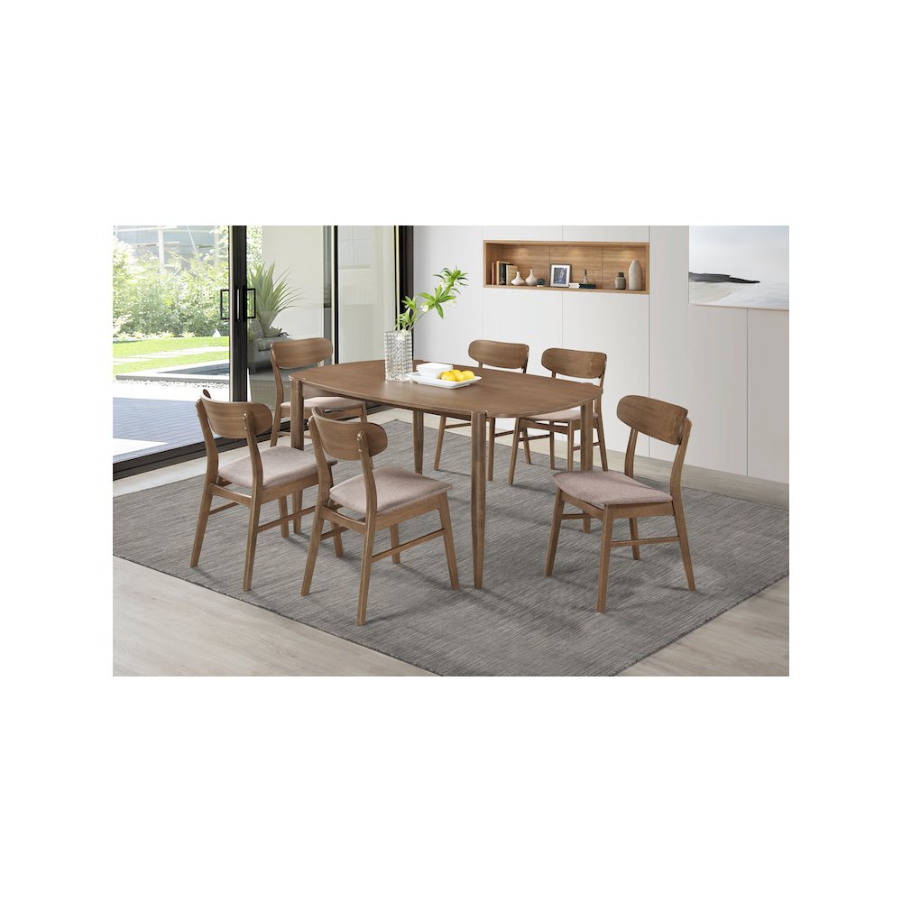 Dortch 7-piece Oval Solid Wood Dining Set Walnut. Picture 2