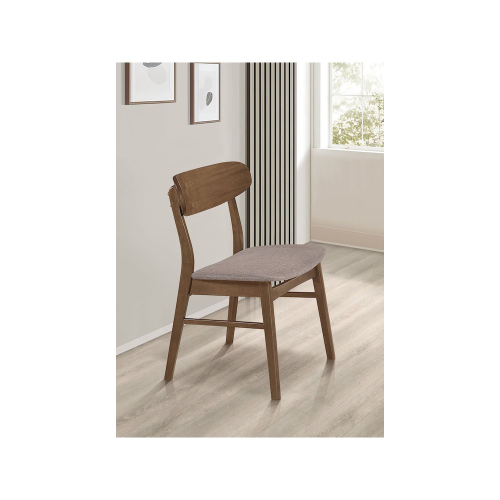Dortch Dining Side Chair Walnut and Brown (Set of 2). Picture 10