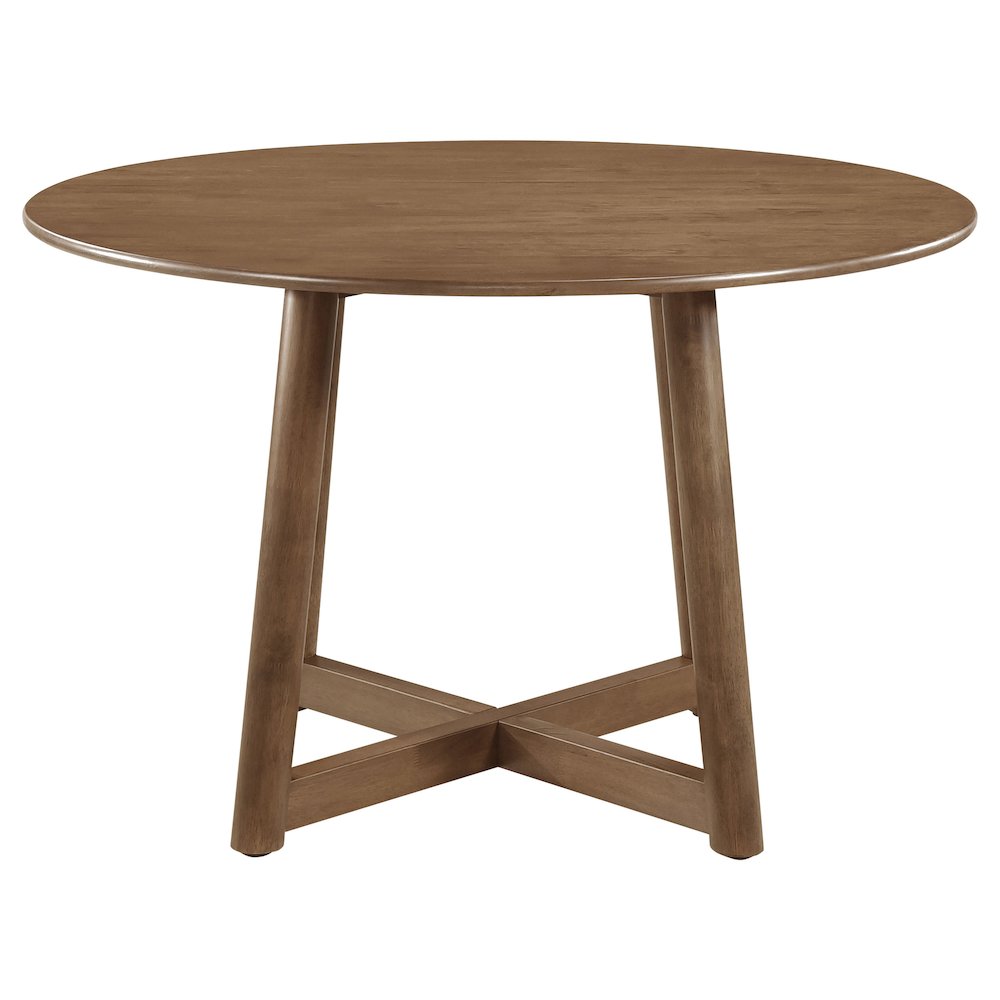 Dinah Round 47-inch Solid Wood Dining Table Walnut. Picture 3