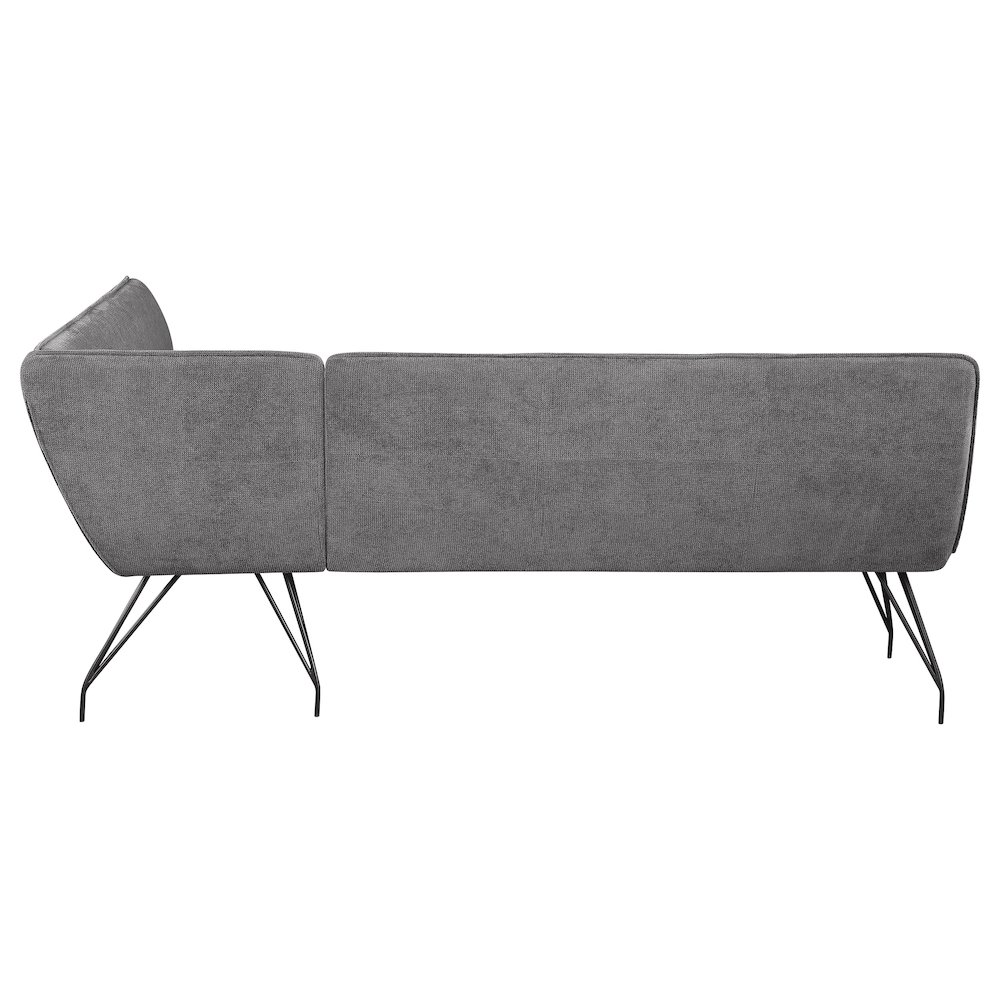 Dodson Fabric Upholstered L-Shaped Nook Dining Bench Grey. Picture 5