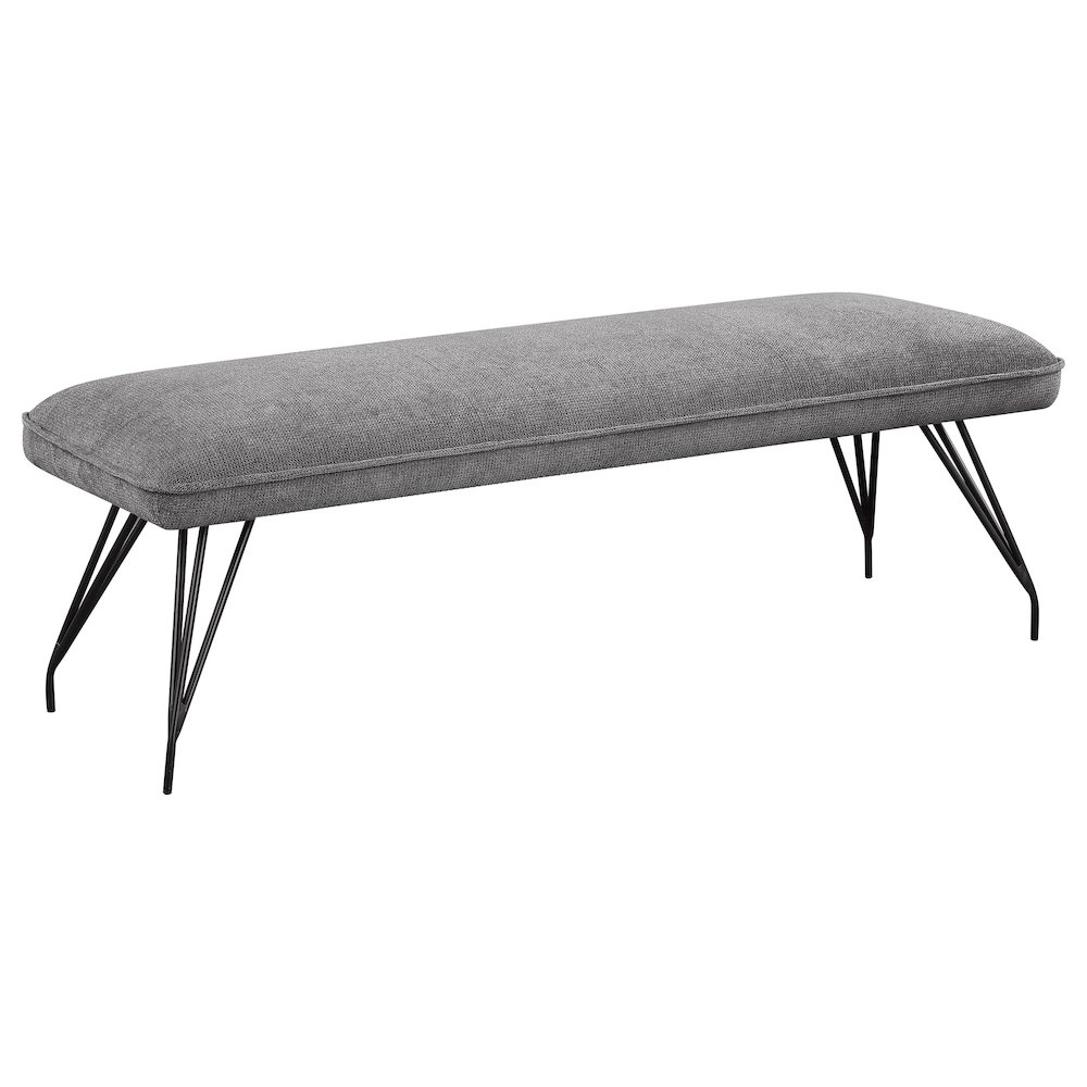 Dodson Fabric Upholstered Dining Bench Grey. Picture 1