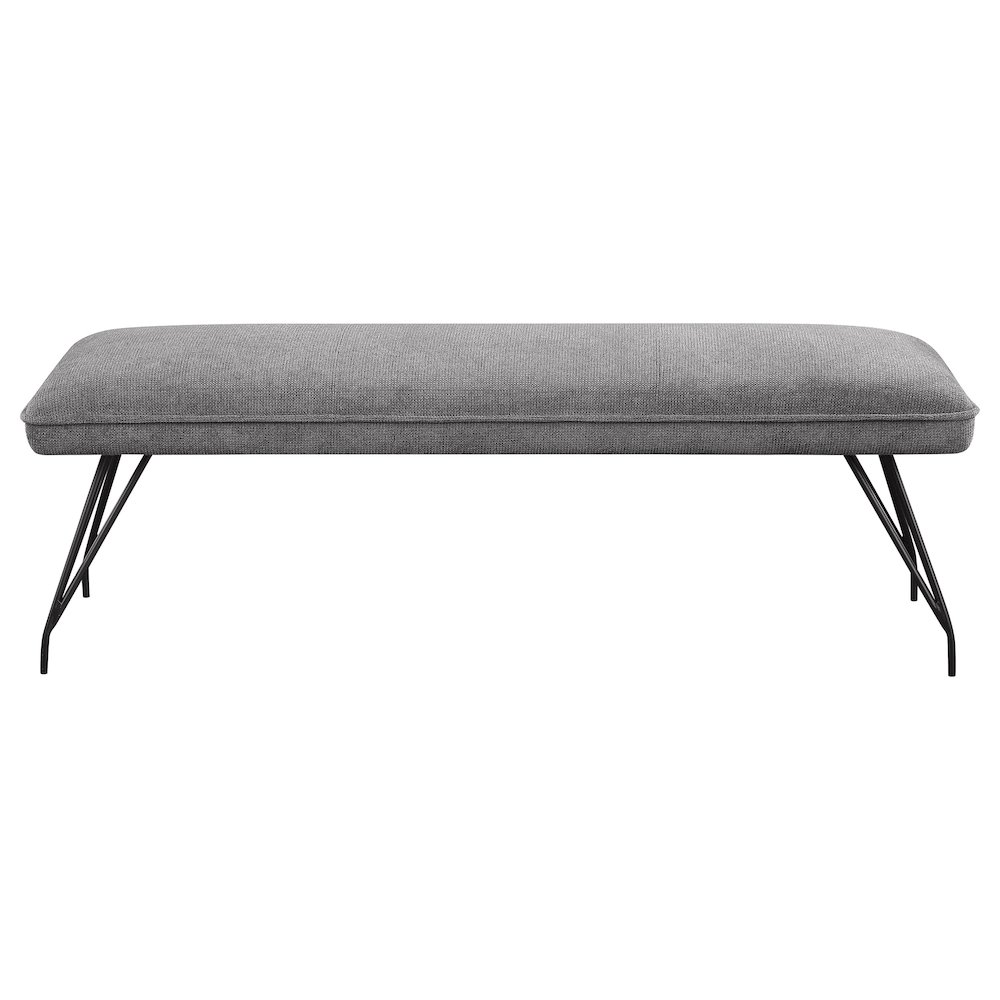 Dodson Fabric Upholstered Dining Bench Grey. Picture 3