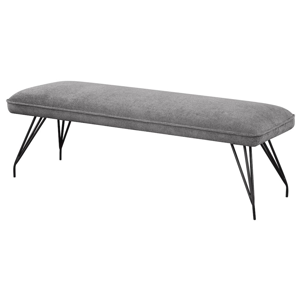 Dodson Fabric Upholstered Dining Bench Grey. Picture 4