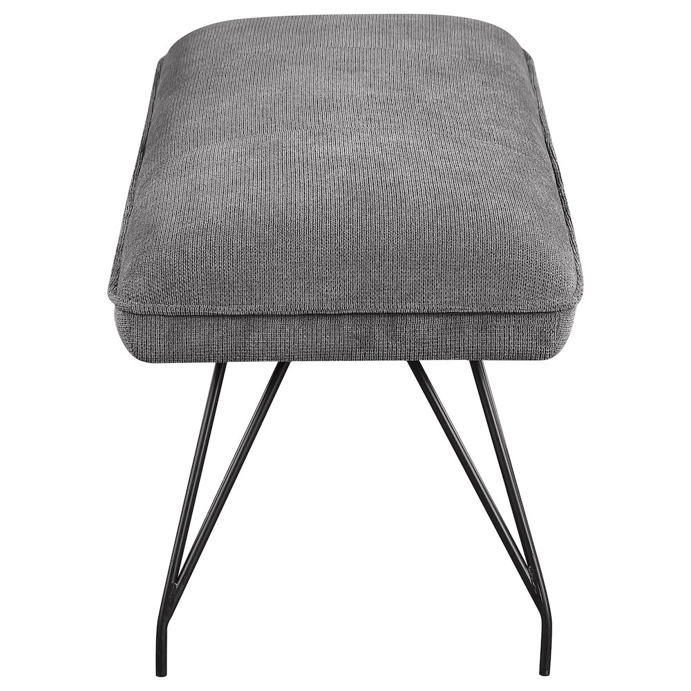 Dodson Fabric Upholstered Dining Bench Grey. Picture 5