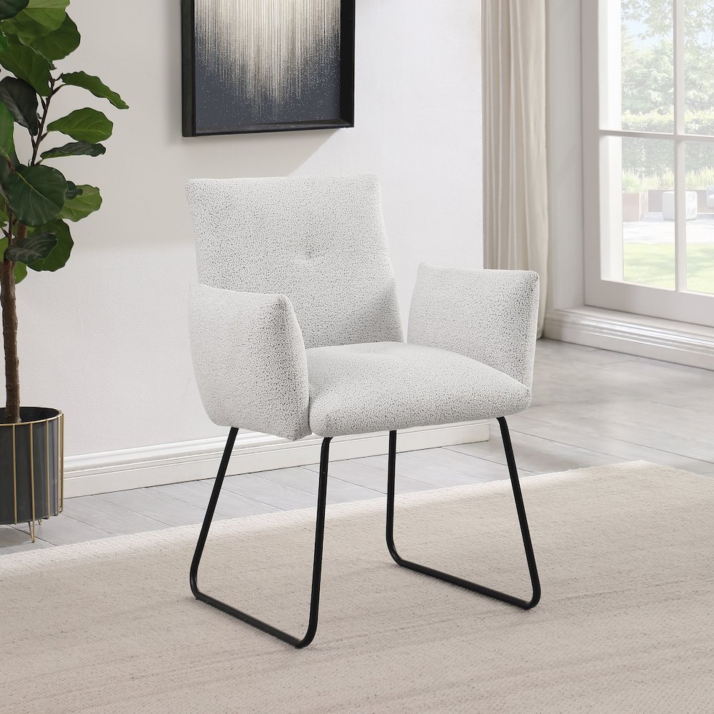 Ackland Upholstered Dining Side Chair Light Grey (Set of 2). Picture 10
