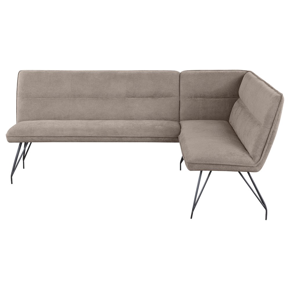 Dodson Fabric Upholstered L-Shaped Nook Dining Bench Taupe. Picture 3