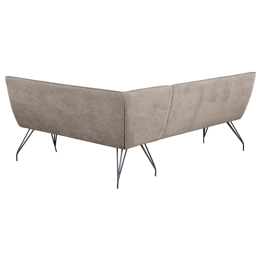 Dodson Fabric Upholstered L-Shaped Nook Dining Bench Taupe. Picture 4