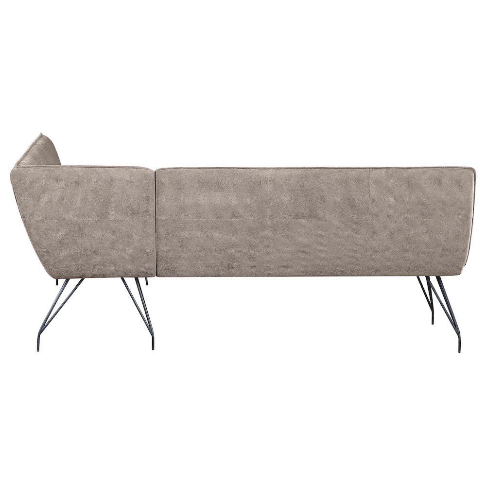 Dodson Fabric Upholstered L-Shaped Nook Dining Bench Taupe. Picture 5