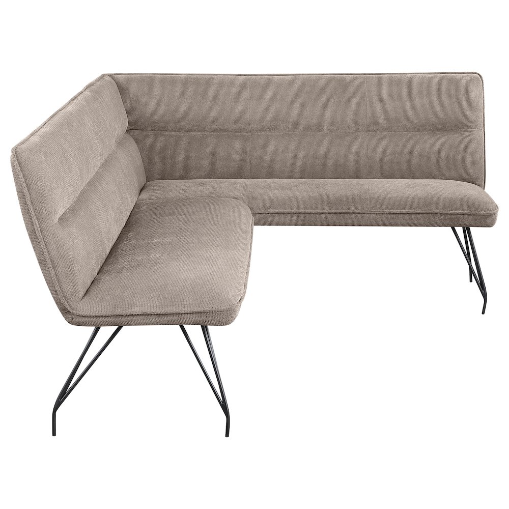 Dodson Fabric Upholstered L-Shaped Nook Dining Bench Taupe. Picture 6