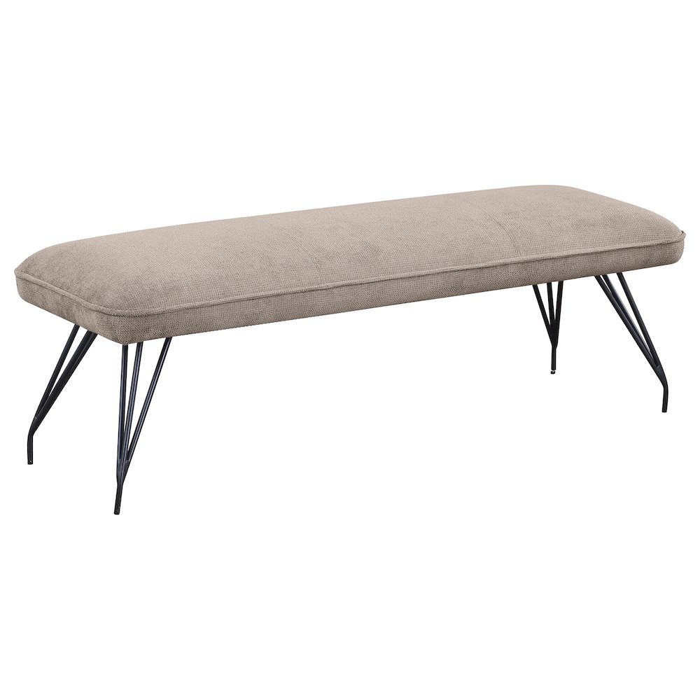 Dodson Fabric Upholstered Dining Bench Taupe. Picture 1
