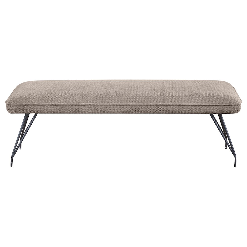Dodson Fabric Upholstered Dining Bench Taupe. Picture 3