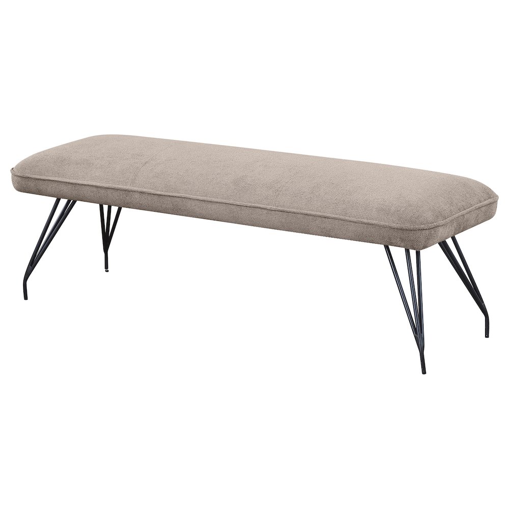 Dodson Fabric Upholstered Dining Bench Taupe. Picture 4