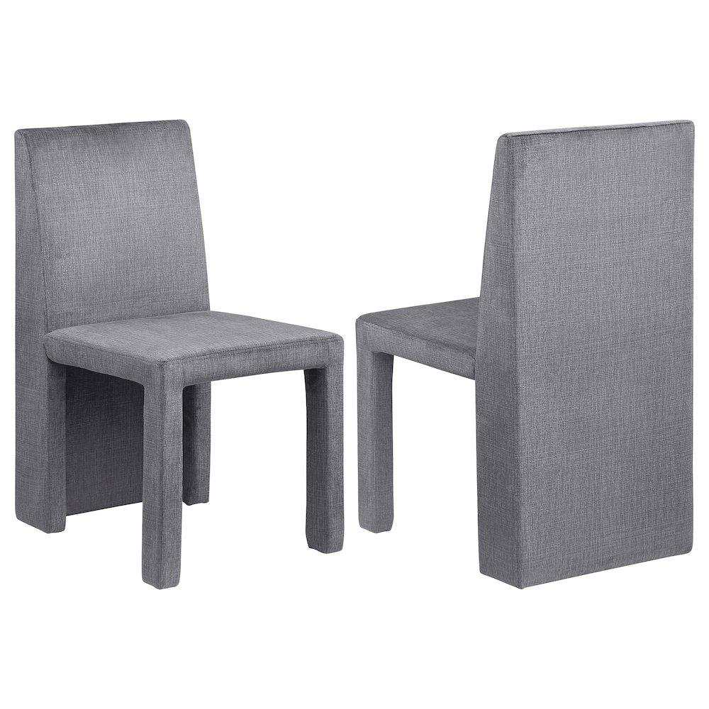 Tordera Velvet Upholstered Dining Side Chair Grey (Set of 2). Picture 1