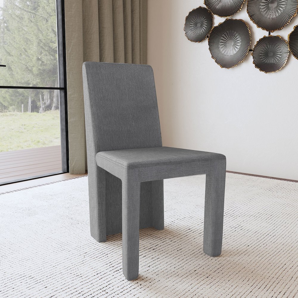 Tordera Velvet Upholstered Dining Side Chair Grey (Set of 2). Picture 10