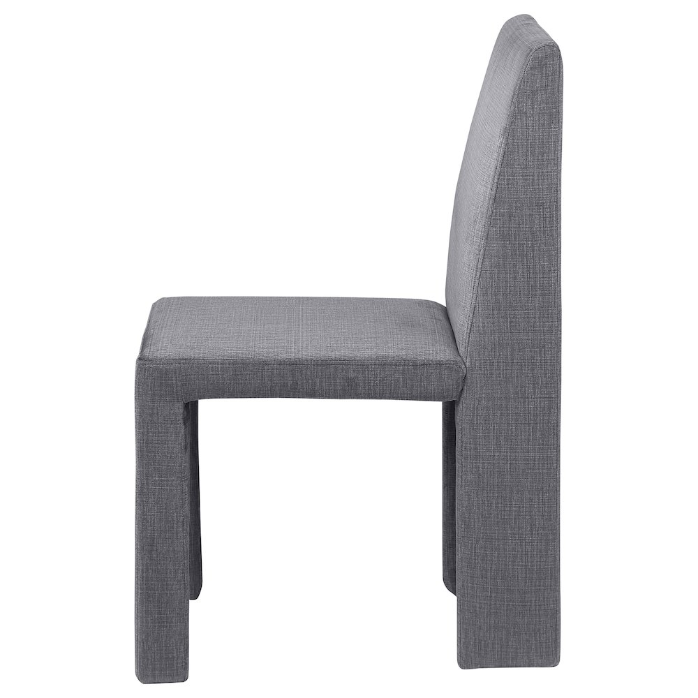Tordera Velvet Upholstered Dining Side Chair Grey (Set of 2). Picture 6