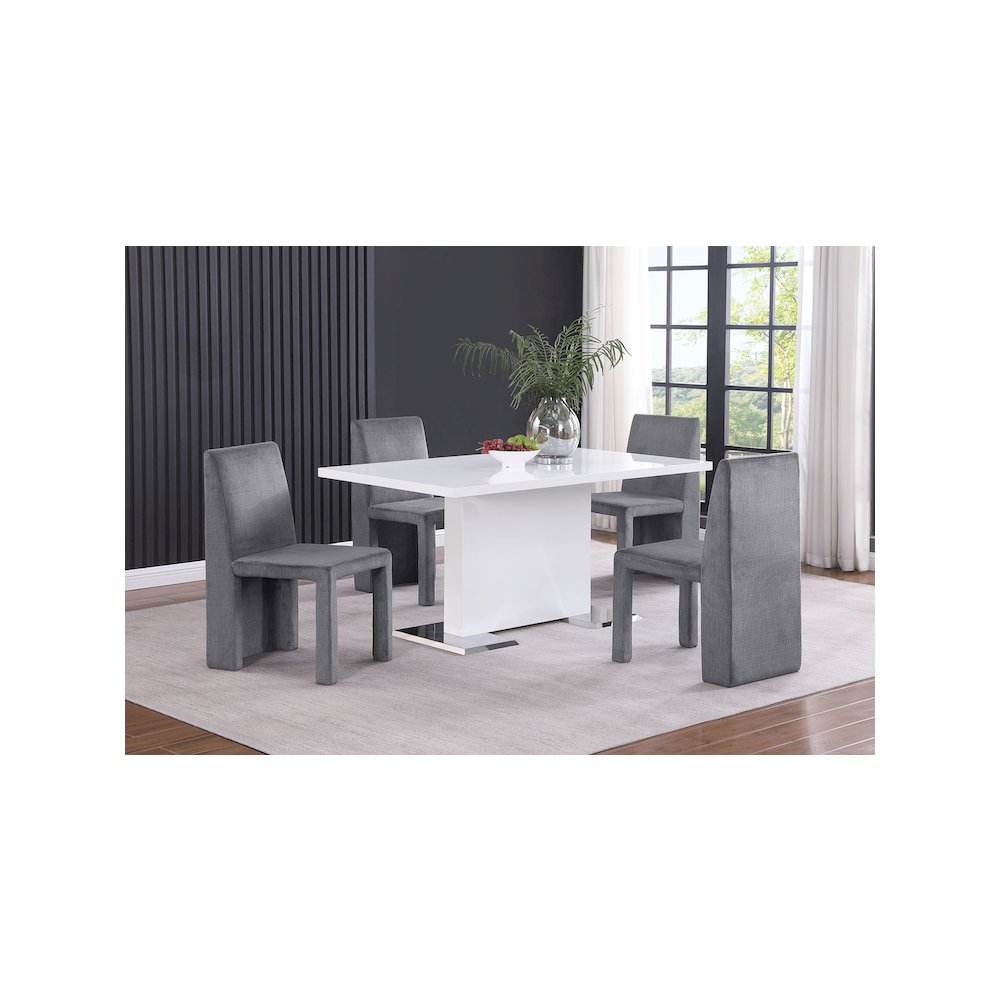Tordera Velvet Upholstered Dining Side Chair Grey (Set of 2). Picture 12