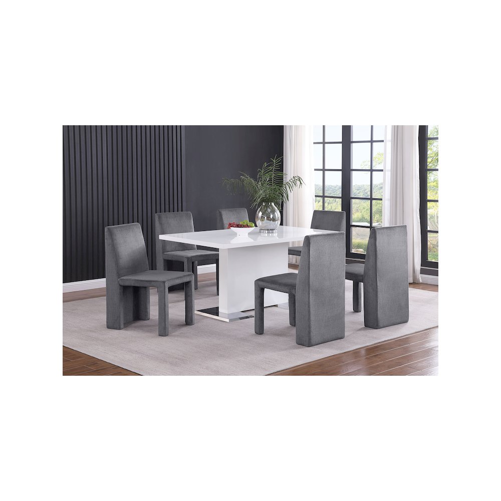 Tordera Velvet Upholstered Dining Side Chair Grey (Set of 2). Picture 13