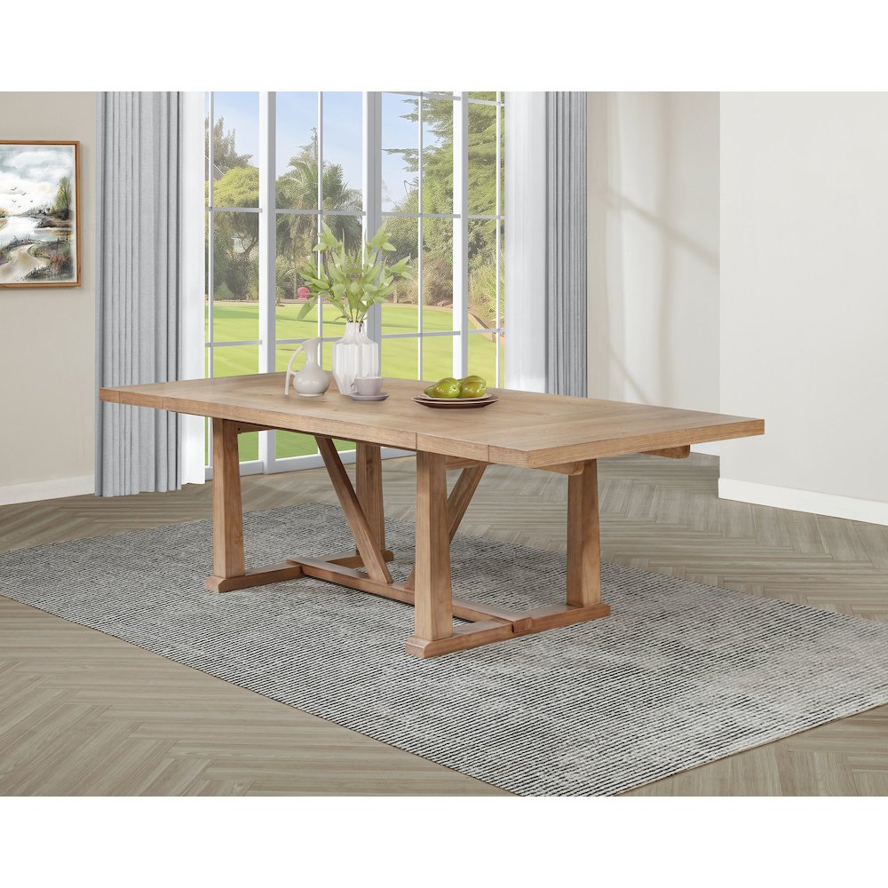 Middleton 106-inch Extension Leaf Dining Table Natural Brown. Picture 2