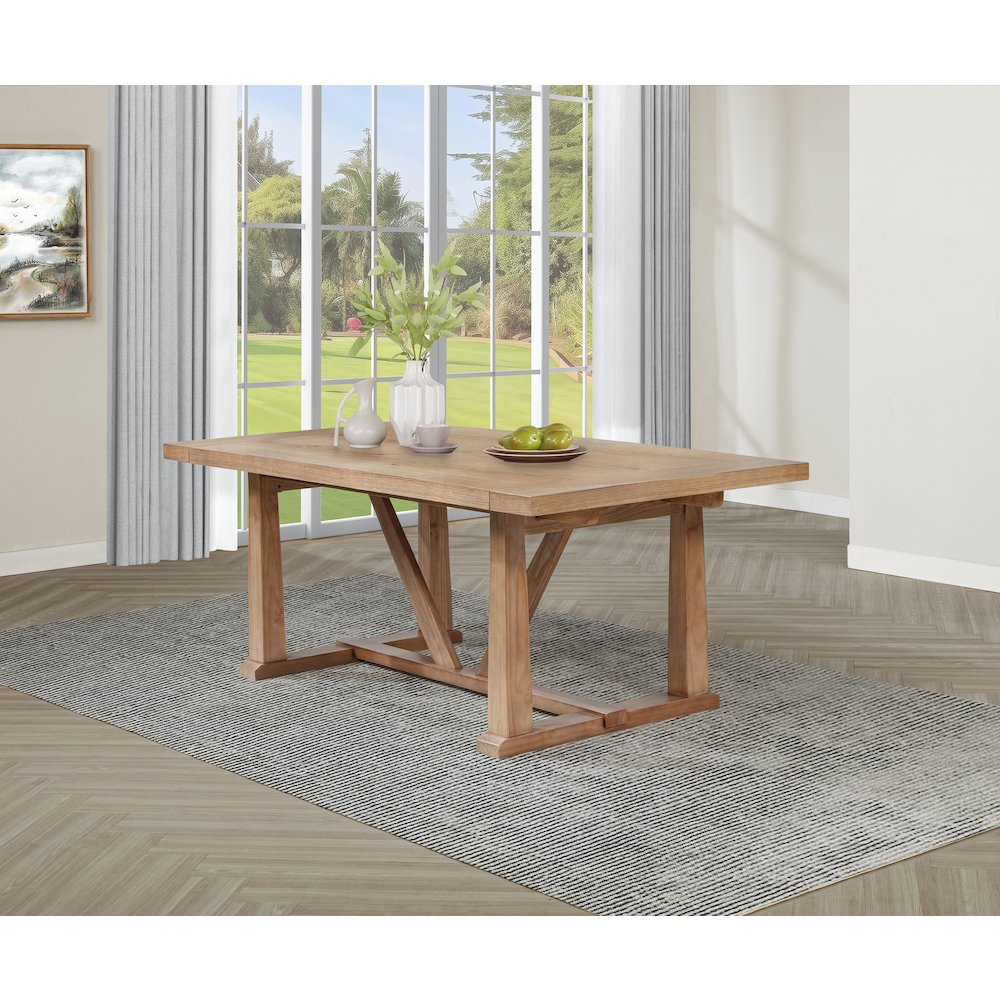 Middleton 106-inch Extension Leaf Dining Table Natural Brown. Picture 3
